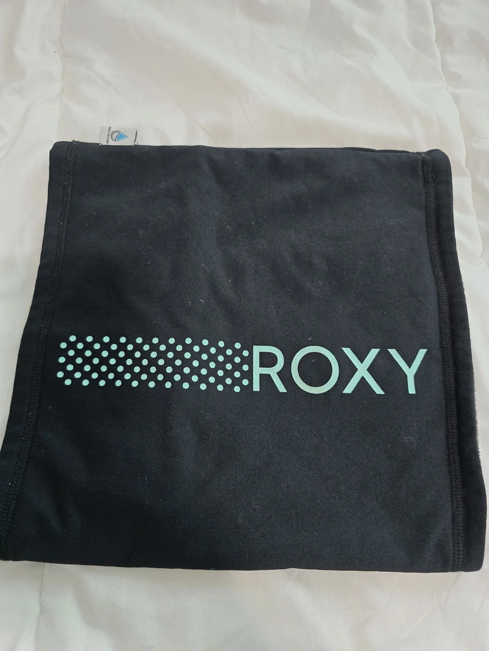 Roxy Black Neck Guard with Teal Logo Dot Design